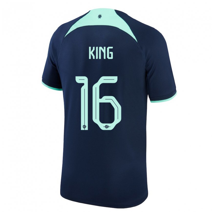 Kinder Australische Joel King #16 Dunkelblau Auswärtstrikot Trikot 22-24 Luxemburg