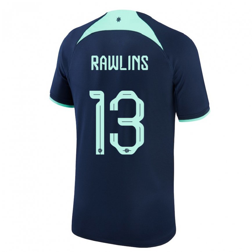 Kinder Australische Joshua Rawlins #13 Dunkelblau Auswärtstrikot Trikot 22-24 Luxemburg