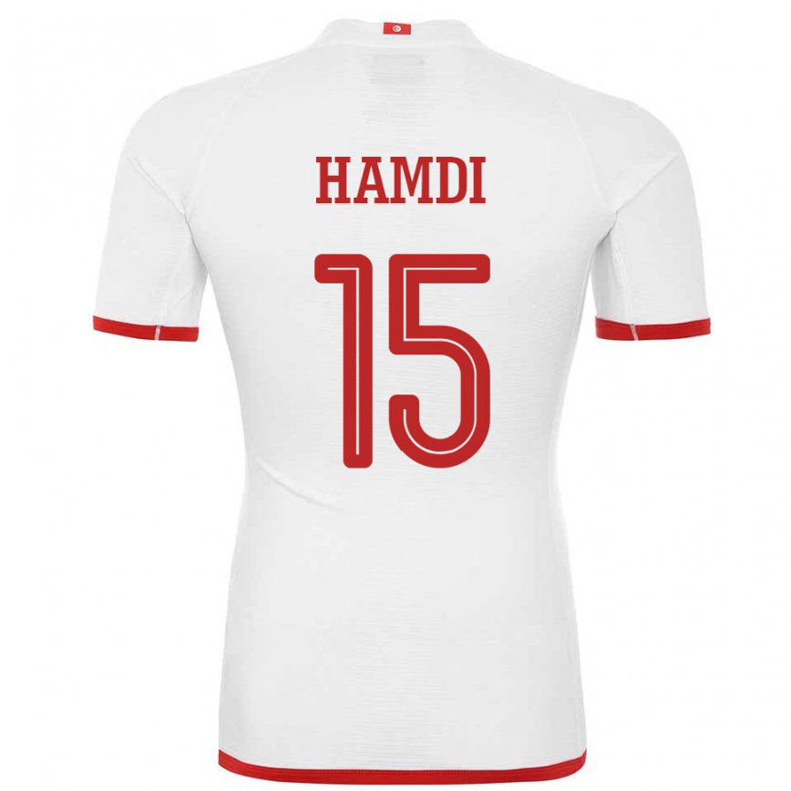 Kinder Tunesische Hanna Hamdi #15 Weiß Auswärtstrikot Trikot 22-24 Luxemburg