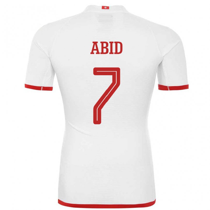 Kinder Tunesische Aziz Abid #7 Weiß Auswärtstrikot Trikot 22-24 Luxemburg