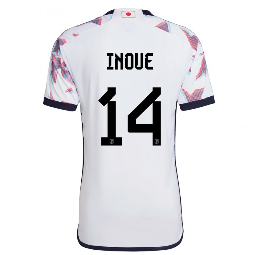 Kinder Japanische Ayaka Inoue #14 Weiß Auswärtstrikot Trikot 22-24 Luxemburg