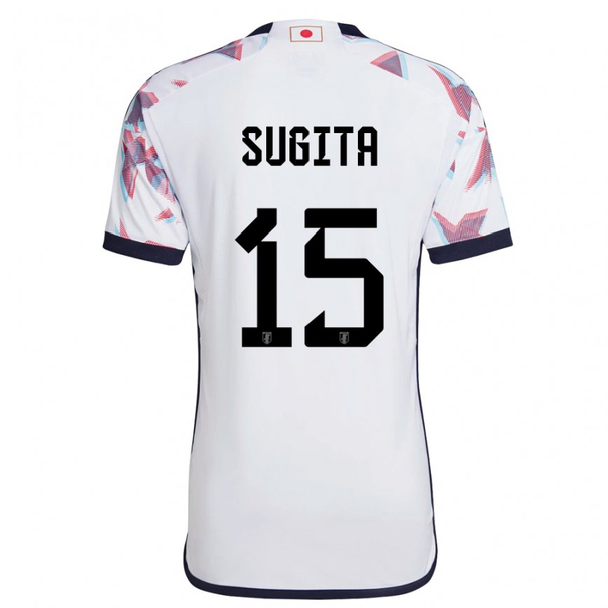 Kinder Japanische Hina Sugita #15 Weiß Auswärtstrikot Trikot 22-24 Luxemburg