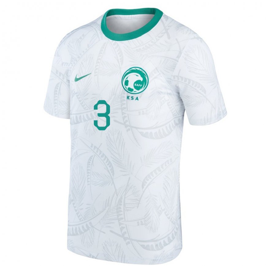 Herren Saudi-arabische Raed Ozaybi #3 Weiß Heimtrikot Trikot 22-24 Luxemburg