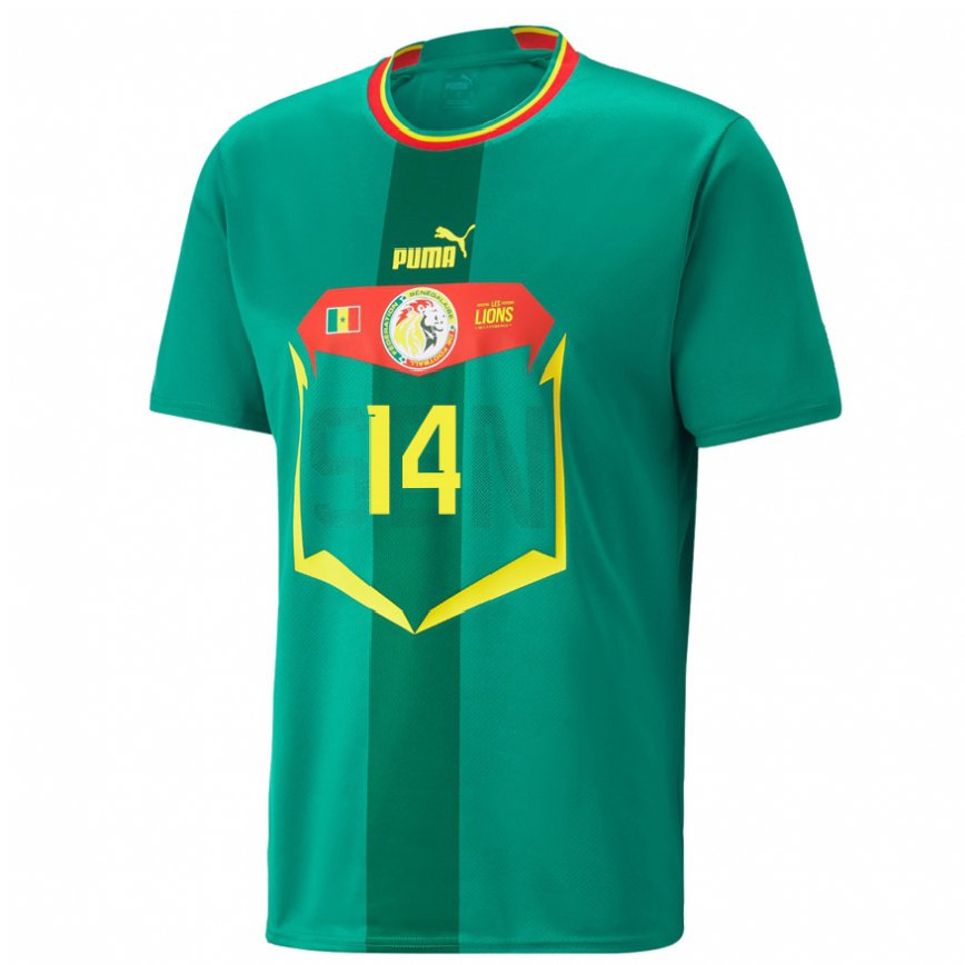 Damen Senegalesische Ibrahima Niane #14 Grün Auswärtstrikot Trikot 22-24 Luxemburg