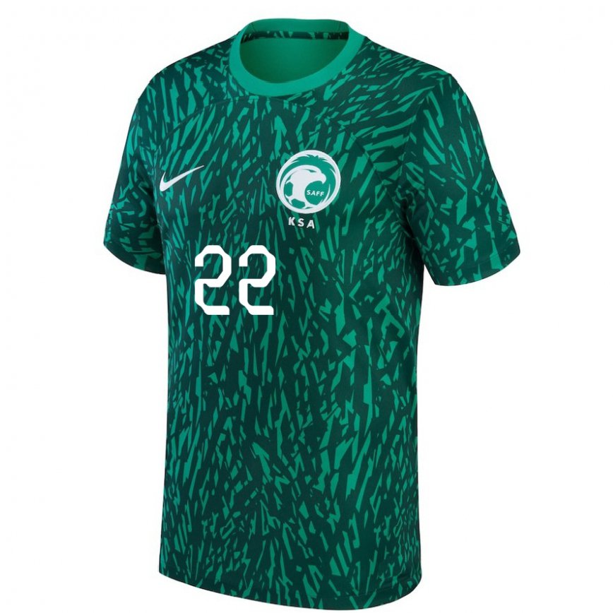 Damen Saudi-arabische Nawaf Albishri #22 Dunkelgrün Auswärtstrikot Trikot 22-24 Luxemburg