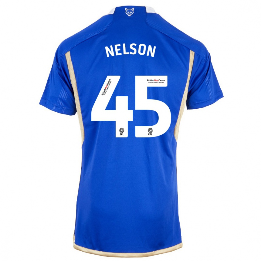 Kinder Fußball Ben Nelson #45 Blau Heimtrikot Trikot 2023/24 T-Shirt Luxemburg