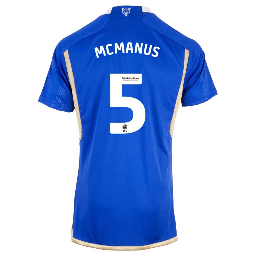 Kinder Fußball Abbie Mcmanus #5 Blau Heimtrikot Trikot 2023/24 T-Shirt Luxemburg