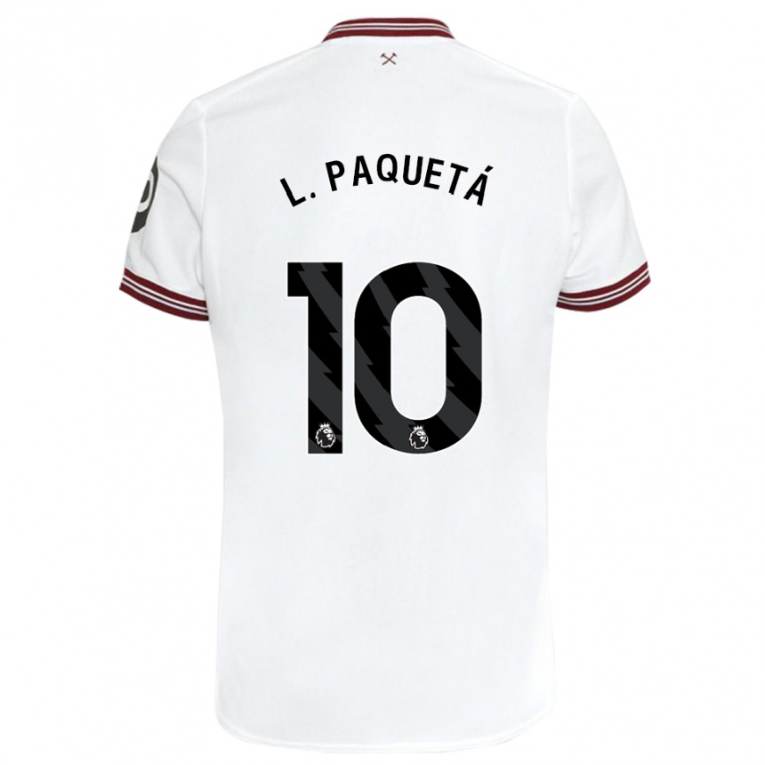 Kinder Fußball Lucas Paqueta #10 Weiß Auswärtstrikot Trikot 2023/24 T-Shirt Luxemburg