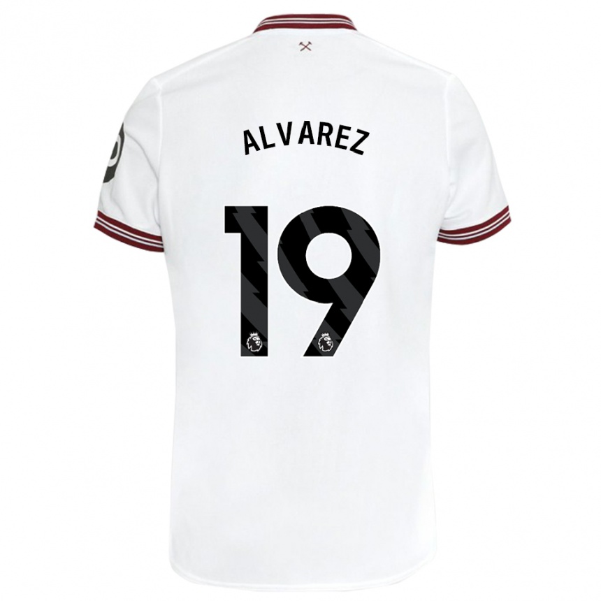 Kinder Fußball Edson Alvarez #19 Weiß Auswärtstrikot Trikot 2023/24 T-Shirt Luxemburg