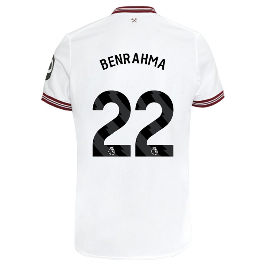 Kinder Fußball Saïd Benrahma #22 Weiß Auswärtstrikot Trikot 2023/24 T-Shirt Luxemburg