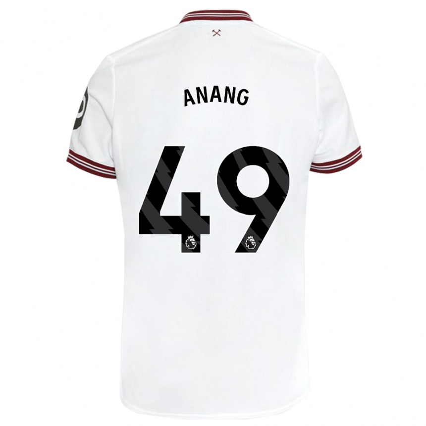 Kinder Fußball Joseph Anang #49 Weiß Auswärtstrikot Trikot 2023/24 T-Shirt Luxemburg