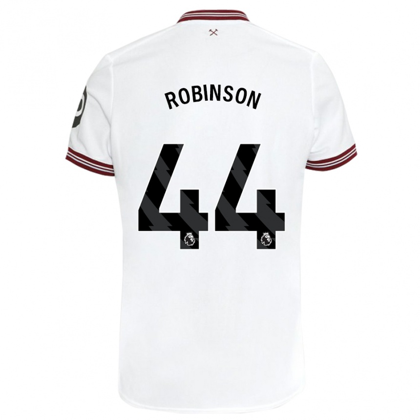 Kinder Fußball Junior Robinson #44 Weiß Auswärtstrikot Trikot 2023/24 T-Shirt Luxemburg