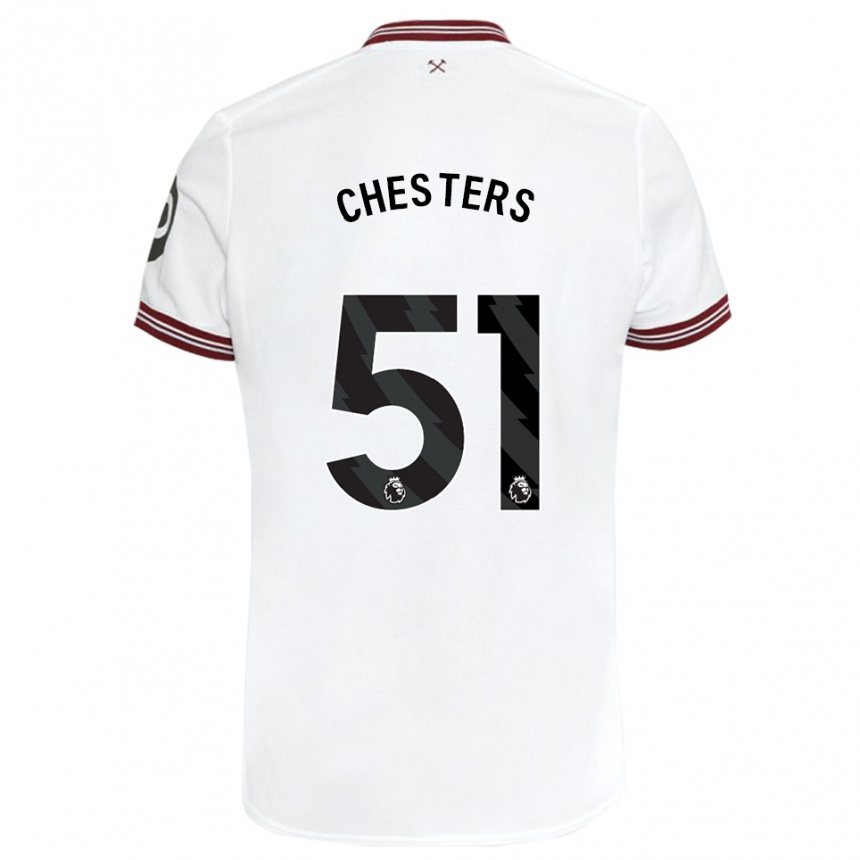 Kinder Fußball Dan Chesters #51 Weiß Auswärtstrikot Trikot 2023/24 T-Shirt Luxemburg