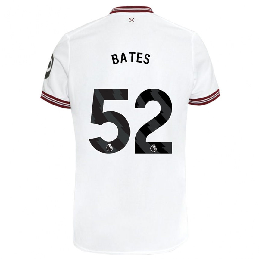 Kinder Fußball Billy Bates #52 Weiß Auswärtstrikot Trikot 2023/24 T-Shirt Luxemburg