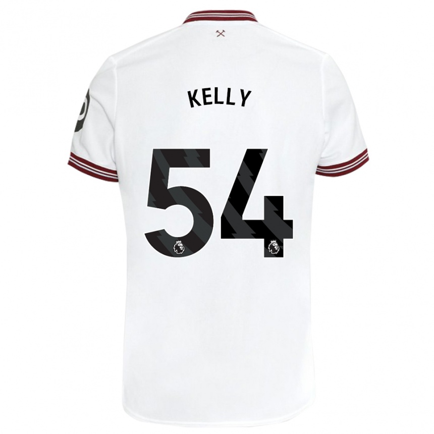 Kinder Fußball Patrick Kelly #54 Weiß Auswärtstrikot Trikot 2023/24 T-Shirt Luxemburg