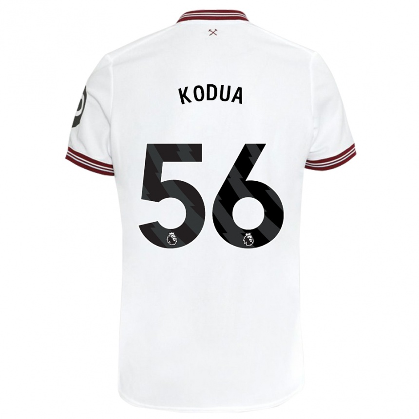 Kinder Fußball Gideon Kodua #56 Weiß Auswärtstrikot Trikot 2023/24 T-Shirt Luxemburg