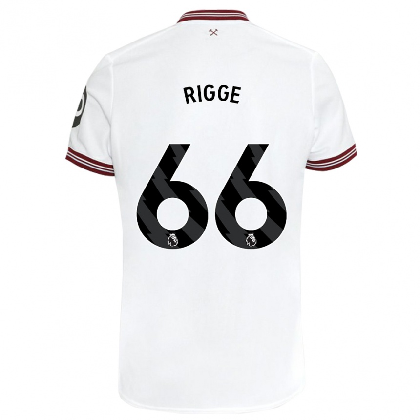 Kinder Fußball Daniel Rigge #66 Weiß Auswärtstrikot Trikot 2023/24 T-Shirt Luxemburg