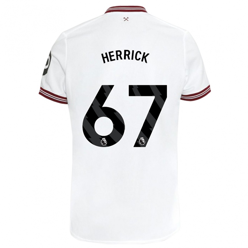 Kinder Fußball Finlay Herrick #67 Weiß Auswärtstrikot Trikot 2023/24 T-Shirt Luxemburg