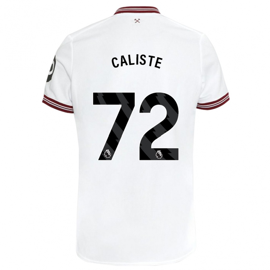 Kinder Fußball Gabriel Caliste #72 Weiß Auswärtstrikot Trikot 2023/24 T-Shirt Luxemburg