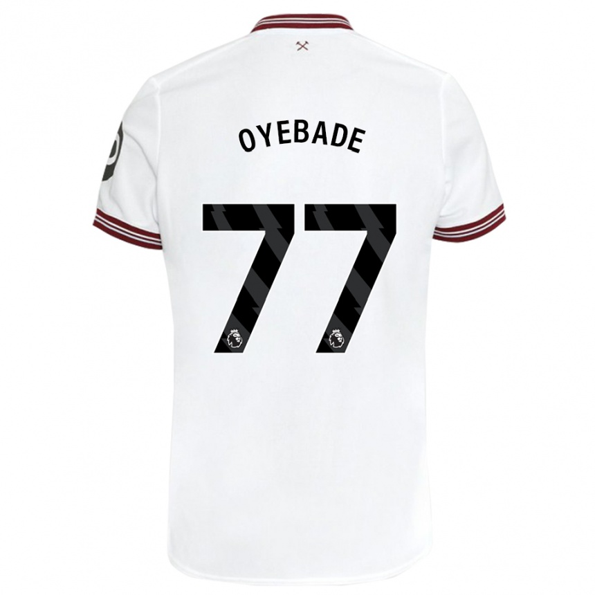 Kinder Fußball Rayan Oyebade #77 Weiß Auswärtstrikot Trikot 2023/24 T-Shirt Luxemburg