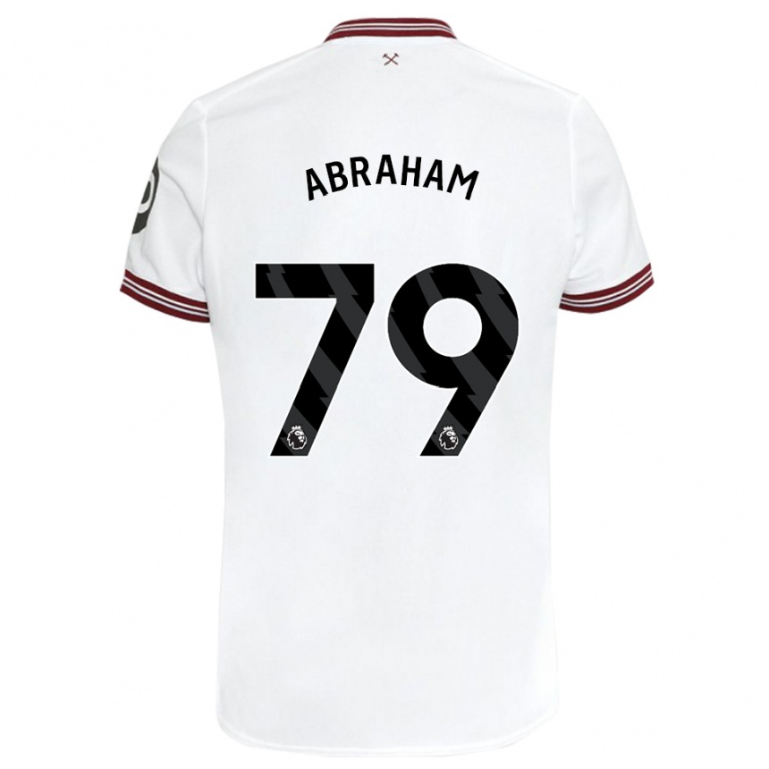 Kinder Fußball Dondre Abraham #79 Weiß Auswärtstrikot Trikot 2023/24 T-Shirt Luxemburg