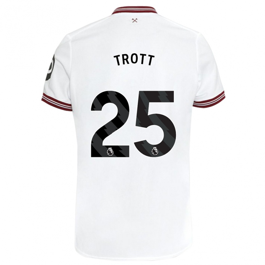 Kinder Fußball Nathan Trott #25 Weiß Auswärtstrikot Trikot 2023/24 T-Shirt Luxemburg