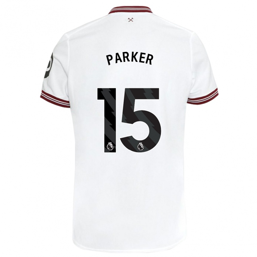 Kinder Fußball Lucy Parker #15 Weiß Auswärtstrikot Trikot 2023/24 T-Shirt Luxemburg