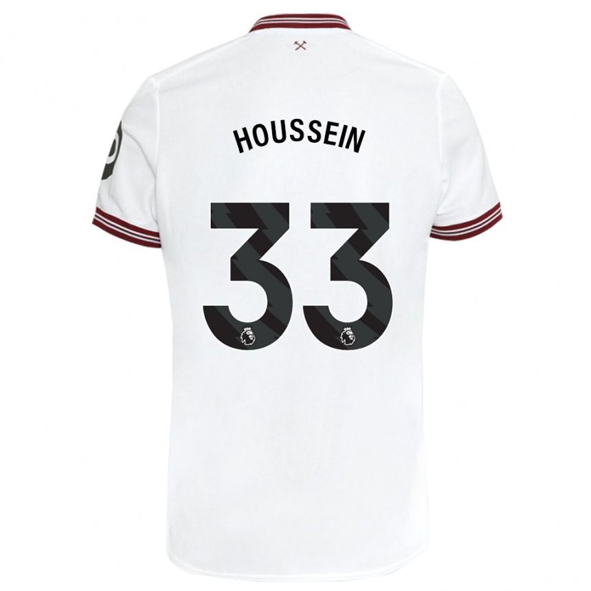 Kinder Fußball Halle Houssein #33 Weiß Auswärtstrikot Trikot 2023/24 T-Shirt Luxemburg