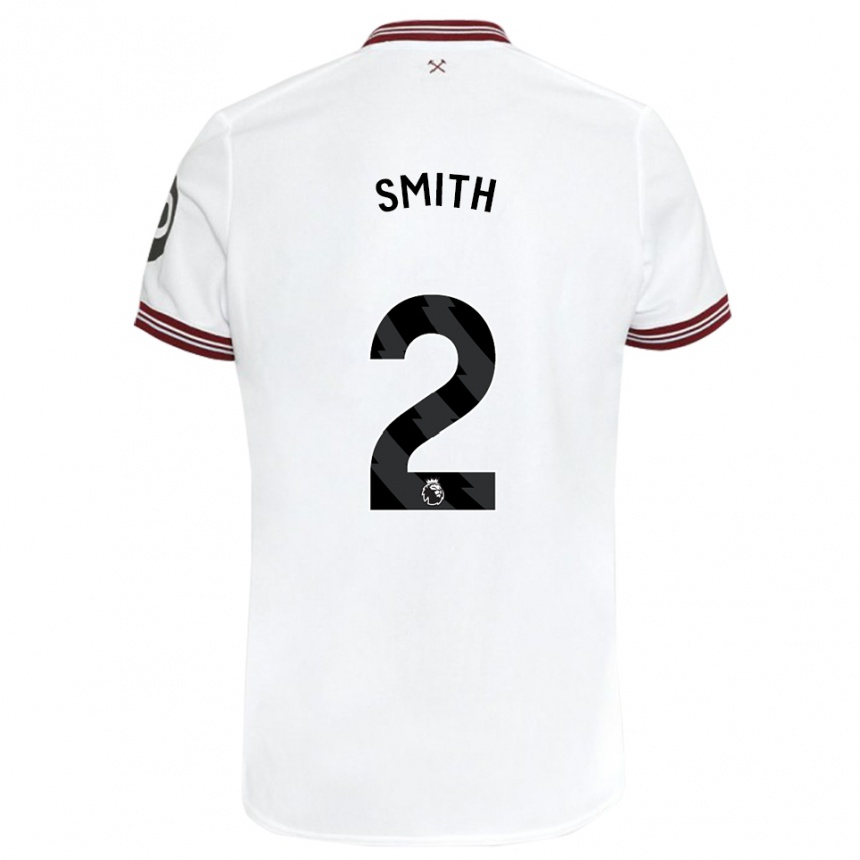 Kinder Fußball Kirsty Smith #2 Weiß Auswärtstrikot Trikot 2023/24 T-Shirt Luxemburg