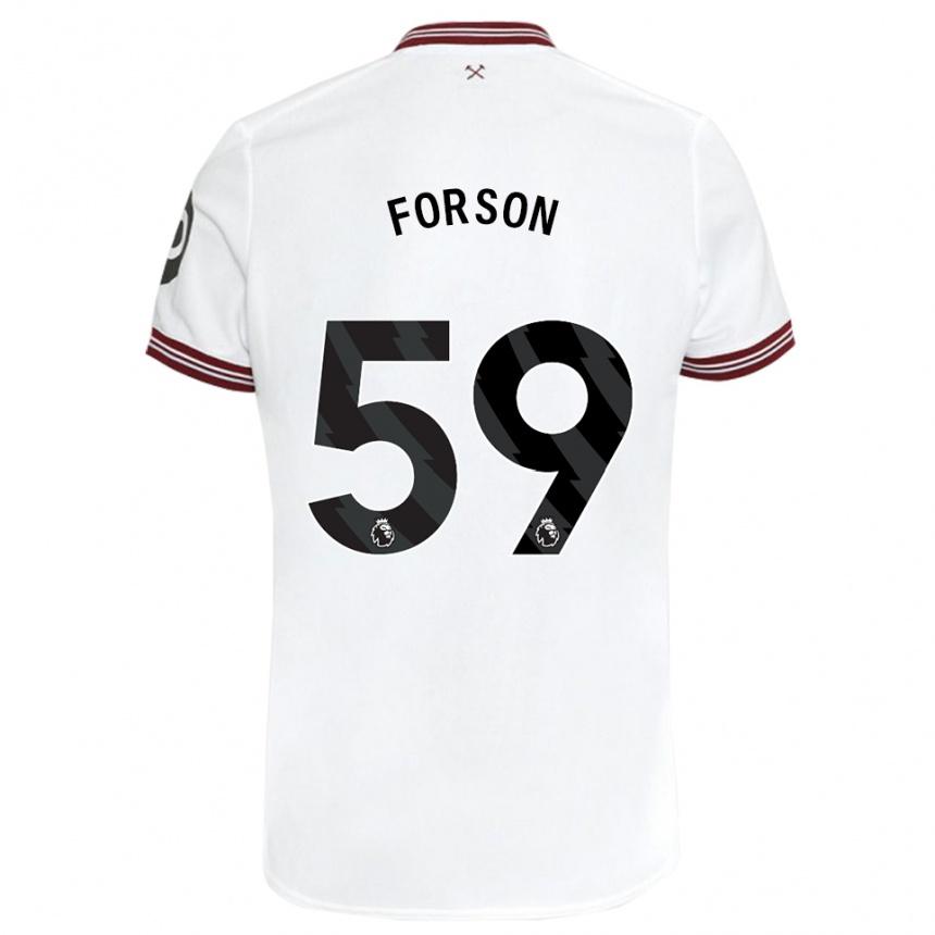 Kinder Fußball Keenan Forson #59 Weiß Auswärtstrikot Trikot 2023/24 T-Shirt Luxemburg