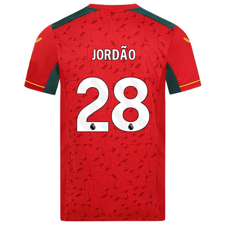 Kinder Fußball Bruno Jordão #28 Rot Auswärtstrikot Trikot 2023/24 T-Shirt Luxemburg