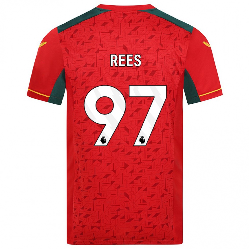 Kinder Fußball Mason Rees #97 Rot Auswärtstrikot Trikot 2023/24 T-Shirt Luxemburg