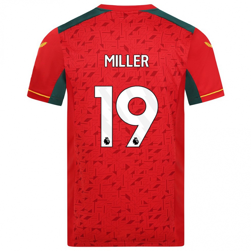 Kinder Fußball Ali Miller #19 Rot Auswärtstrikot Trikot 2023/24 T-Shirt Luxemburg