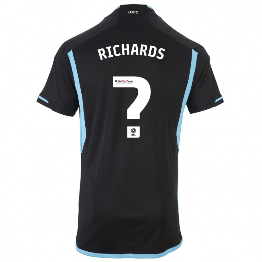 Kinder Fußball Amani Richards #0 Schwarz Auswärtstrikot Trikot 2023/24 T-Shirt Luxemburg