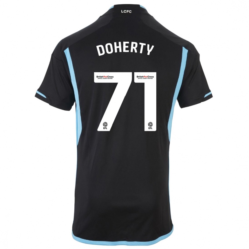 Kinder Fußball Arlo Doherty #71 Schwarz Auswärtstrikot Trikot 2023/24 T-Shirt Luxemburg