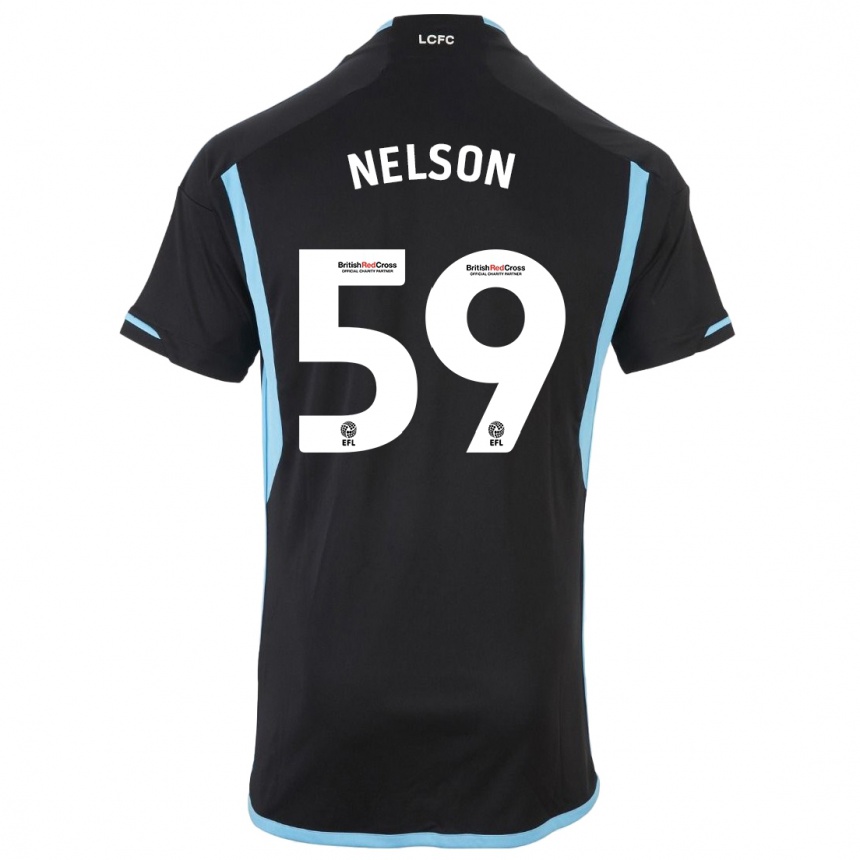 Kinder Fußball Ronny Nelson #59 Schwarz Auswärtstrikot Trikot 2023/24 T-Shirt Luxemburg