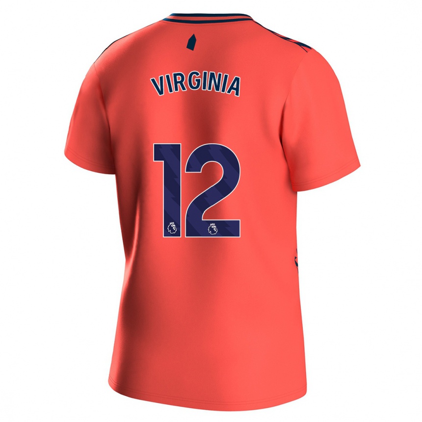 Kinder Fußball João Virgínia #12 Koralle Auswärtstrikot Trikot 2023/24 T-Shirt Luxemburg