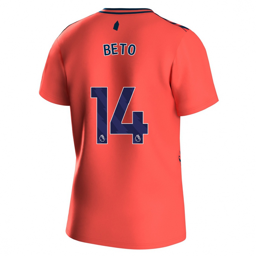 Kinder Fußball Beto #14 Koralle Auswärtstrikot Trikot 2023/24 T-Shirt Luxemburg