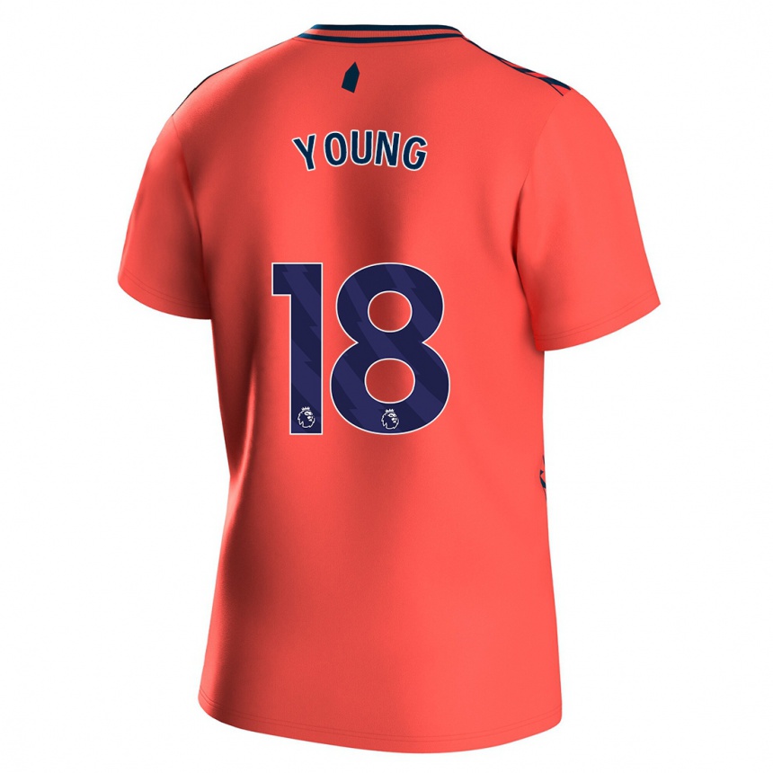 Kinder Fußball Ashley Young #18 Koralle Auswärtstrikot Trikot 2023/24 T-Shirt Luxemburg