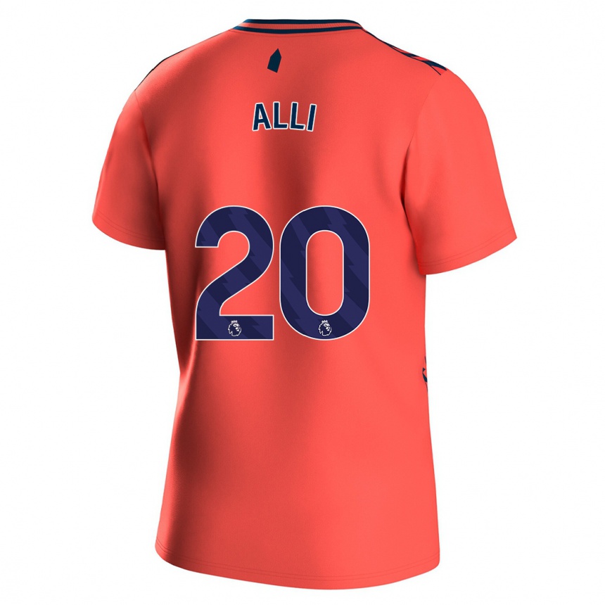 Kinder Fußball Dele Alli #20 Koralle Auswärtstrikot Trikot 2023/24 T-Shirt Luxemburg