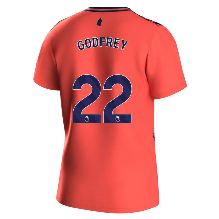 Kinder Fußball Ben Godfrey #22 Koralle Auswärtstrikot Trikot 2023/24 T-Shirt Luxemburg