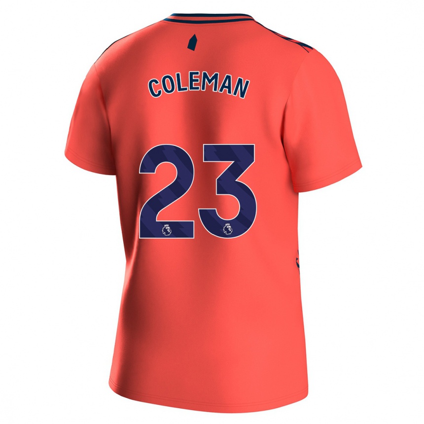 Kinder Fußball Seamus Coleman #23 Koralle Auswärtstrikot Trikot 2023/24 T-Shirt Luxemburg