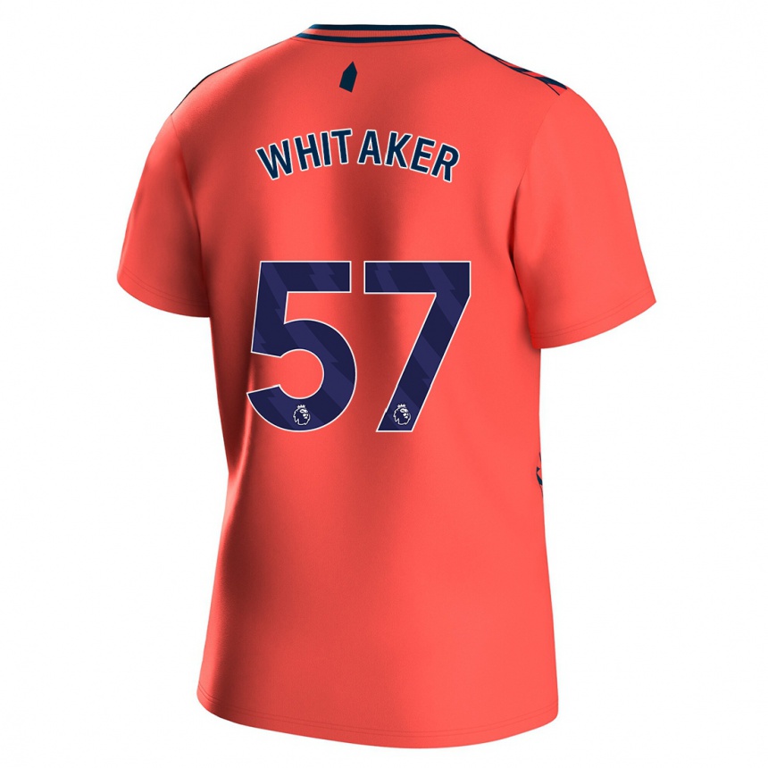 Kinder Fußball Charlie Whitaker #57 Koralle Auswärtstrikot Trikot 2023/24 T-Shirt Luxemburg