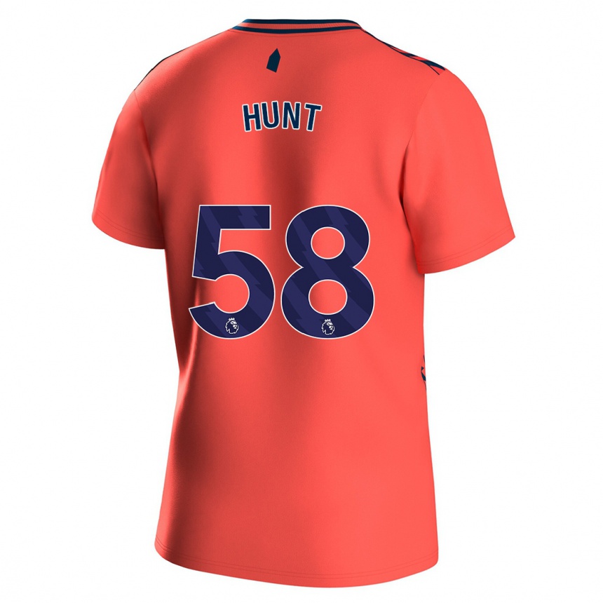 Kinder Fußball Mackenzie Hunt #58 Koralle Auswärtstrikot Trikot 2023/24 T-Shirt Luxemburg