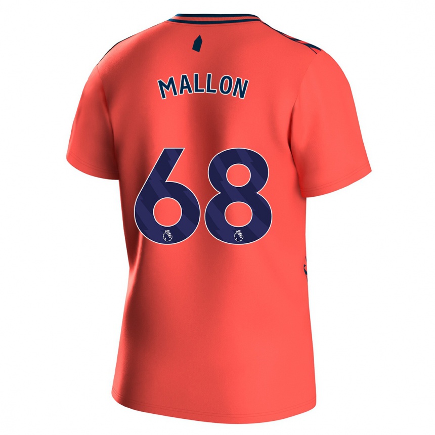 Kinder Fußball Mathew Mallon #68 Koralle Auswärtstrikot Trikot 2023/24 T-Shirt Luxemburg