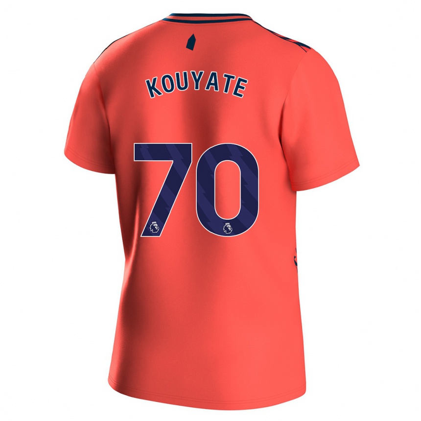 Kinder Fußball Katia Kouyate #70 Koralle Auswärtstrikot Trikot 2023/24 T-Shirt Luxemburg