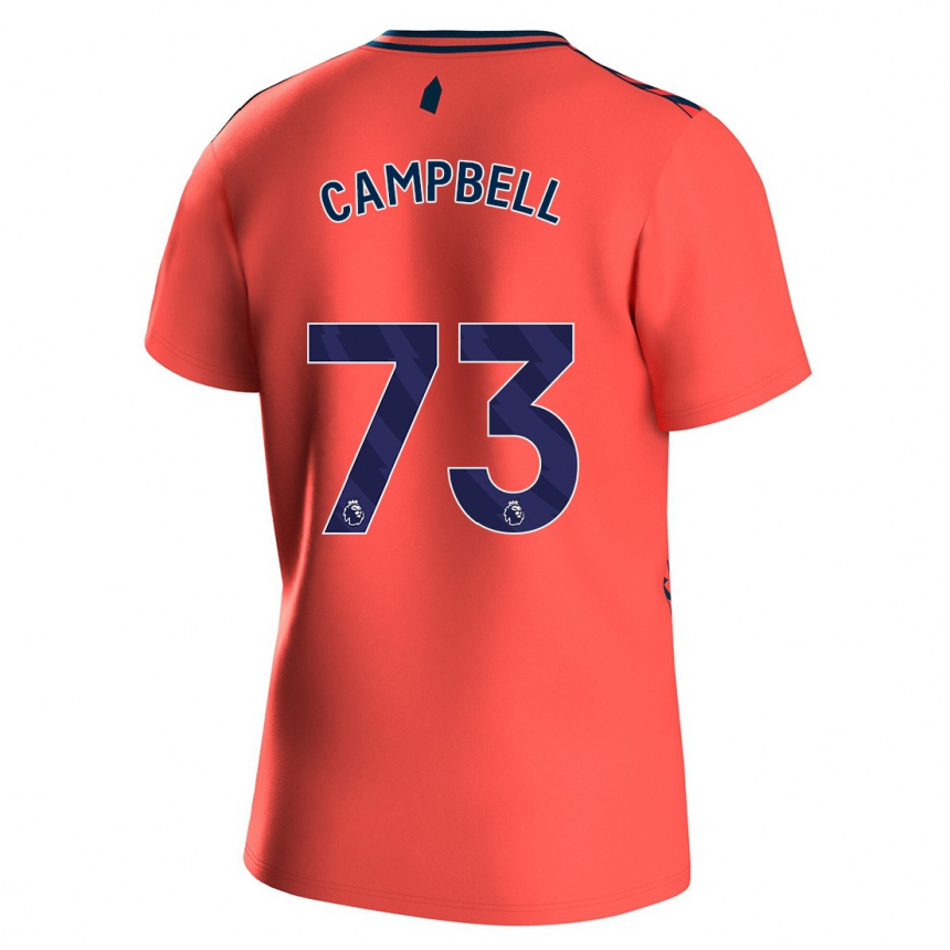 Kinder Fußball Elijah Campbell #73 Koralle Auswärtstrikot Trikot 2023/24 T-Shirt Luxemburg