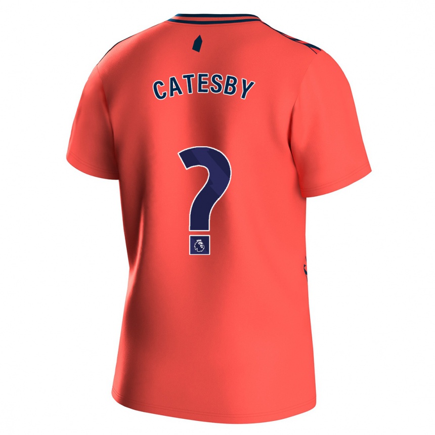 Kinder Fußball Joel Catesby #0 Koralle Auswärtstrikot Trikot 2023/24 T-Shirt Luxemburg