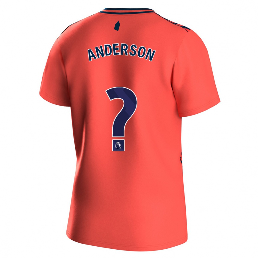 Kinder Fußball Joseph Anderson #0 Koralle Auswärtstrikot Trikot 2023/24 T-Shirt Luxemburg