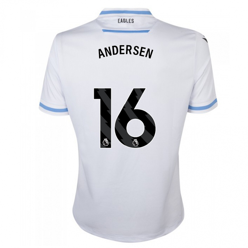 Kinder Fußball Joachim Andersen #16 Weiß Auswärtstrikot Trikot 2023/24 T-Shirt Luxemburg